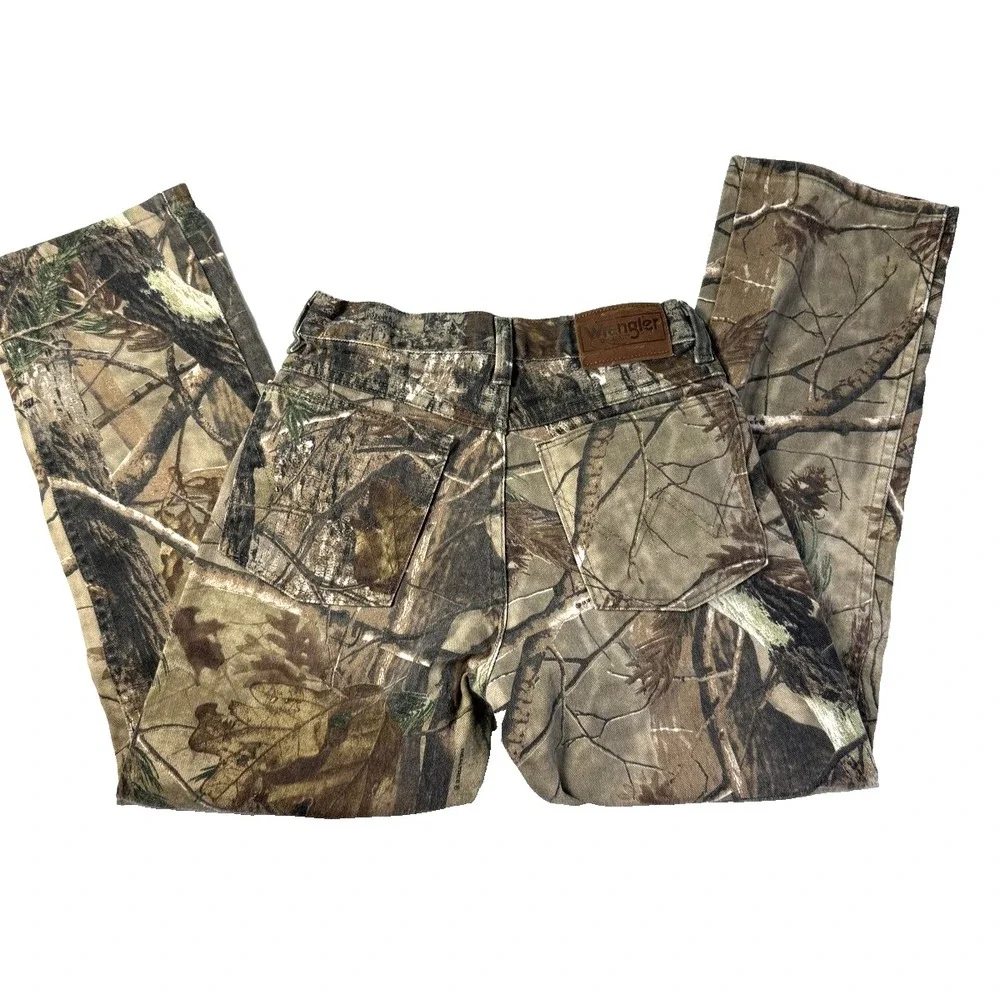 Wrangler Y2K Realtree Camo Jeans Girls 12 Regular Hunting Pants Brown Outdoor